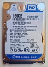 Western Digital 2.5 inch Internal Hard Drive 160GB WD1600BEVT Scorpio Blue 