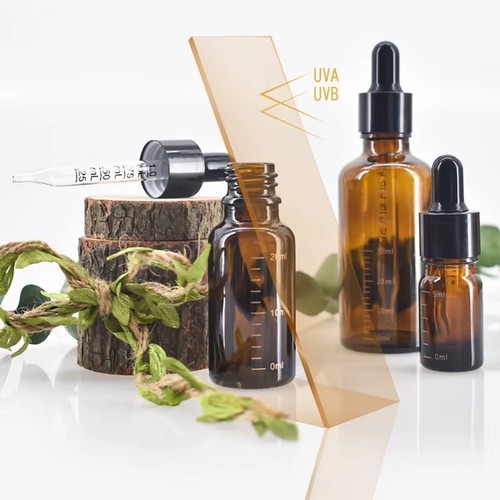 Amber glass dropper bottle - amber,