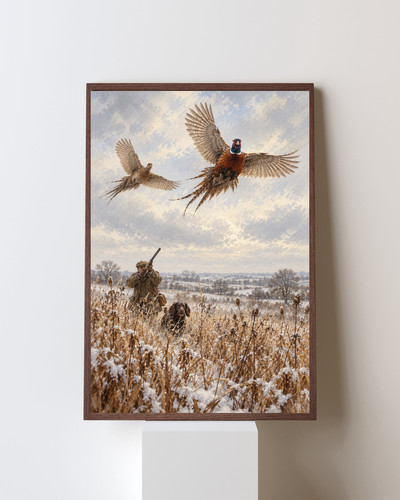Pheasant shooting print - pheasant,