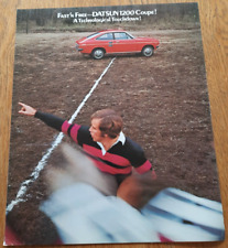American DATSUN 1200 COUPE car sales brochure from USA. Rare 1971 catalogue
