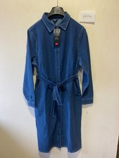 COTTON TRADERS Jersey Denim Shirt Midi Dress   UK 16     (ph554)