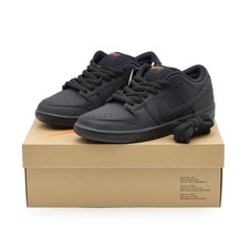 FJ1674-001 Nike SB Dunk Low Pro ISO Triple Black Anthracite Orange (Men's)