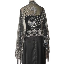 Premium Embroidered Wraps Wedding Shawl Scarf Pashmina Evening Sequin Stole