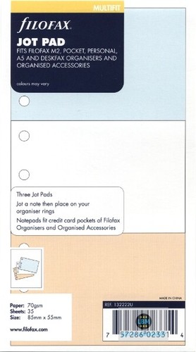 Filofax jot pad fit pocket - jot,