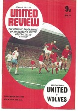 Football Programme>MAN UTD v WOLVES Dec 1969