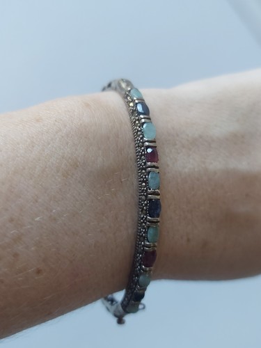 Silver 925 ruby - emerald, &