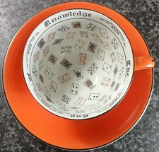 Rare Antique Booths Fortune Telling Cup & saucer of knowledge Wembley 1925