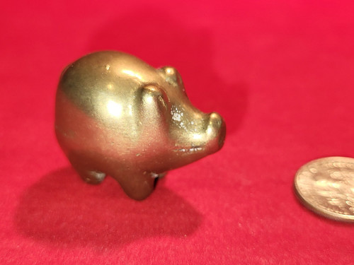 Vintage tiny pig figurine - tiny,