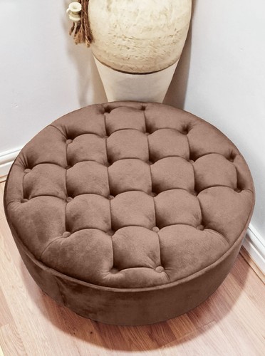 Handmade plush footstool - handmade,