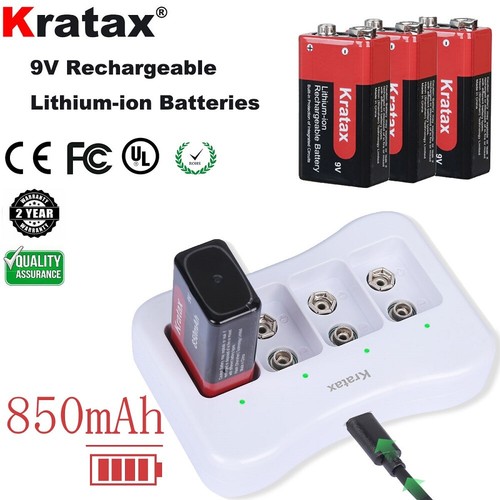Kratax rechargeable lithium - 9v,
