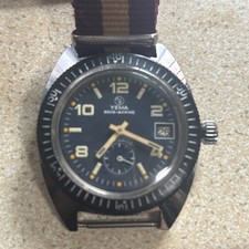 Vintage men's Yema Sous Marine DIVE Watch manual wind. 1970's classic Yema 