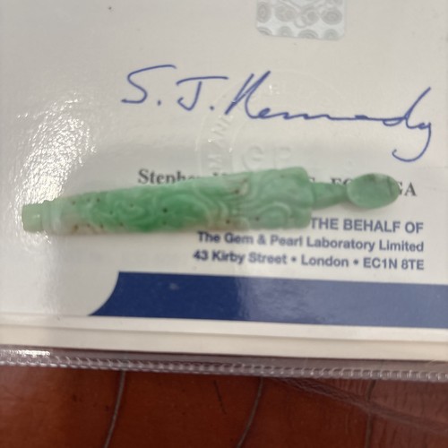 Antique certified jade jadeite - certified, jade/jadeite