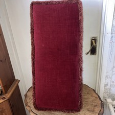 Vintage Rich Burgundy Velour, Long, Low Footstool, Ball & Claw Legs- 25” Long