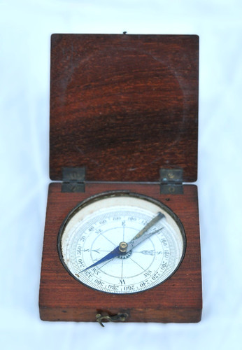 Antique pocket compass - antique,
