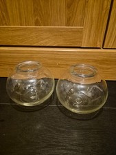 2 Clear Round 4" High Glass Terrarium Bowls