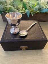 Solid Silver Eggcup & Spoon