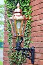 USED Ex-Display 88cm Deluxe Copper Hexagonal Garden Wall Light Set With Bracket