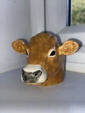 Quail Ceramics Cow Head Egg Cup Mustard Coloured Pot 2010 Rare