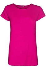 WOMENS CAP SHORT SLEEVE ROUND SCOOP NECK PLAIN T-SHIRT FITTED TEE TOP UK 8-26
