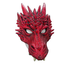 Halloween Red Dragon Head Fancy Dress Wales Mascot Fan Shrek Costume Face Mask