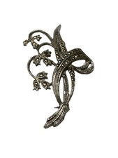 Vintage Marcasite Silver Tone