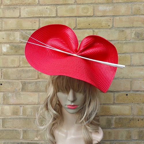 Red ivory cream fascinator - ivory,