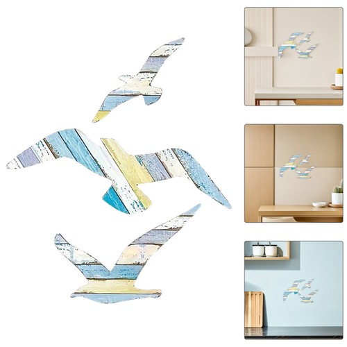 Pcs wooden seagulls - 3, wall