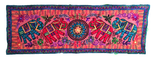 Embroidered elephant table - elephant,