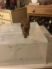 Wooden Rhino Figurine 