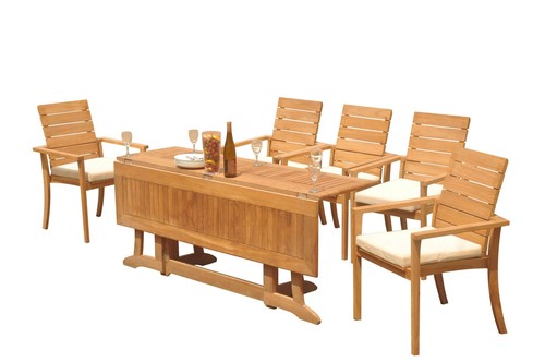 6pc grade teak dining set - teak,