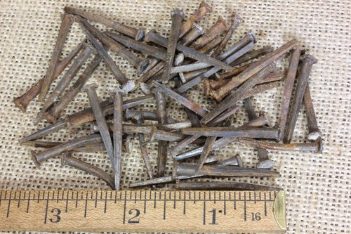 Old square nails rusty - old,