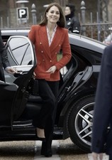 Zara Red Textured Tweed Double