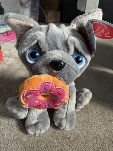 Pug plush soft - soft, grey