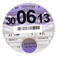 OLD ROAD TAX  DISC 30 06 13