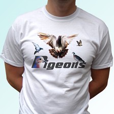 Pigeons white t shirt animal