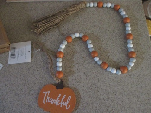 Fall wooden beads jute ribbon - beads,
