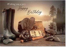 Doodlecards Sport Birthday Card Fishing