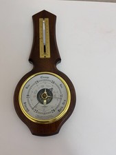 vintage wooden barometer wall hanging thermometer made in england SB instruments