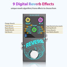 Guitar Effects Pedal Digital Reverb Guitar 9 Different Reverb Effect Pedal s5g3