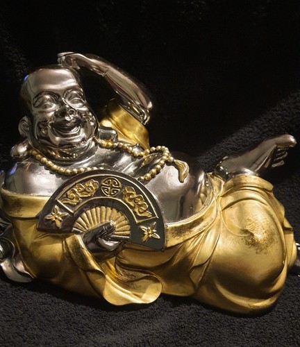 Reclining laughing buddha - laughing, buddha,