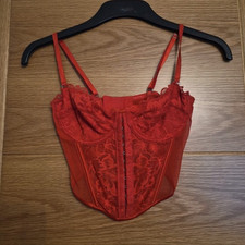 Primark Red Lace Corset Top