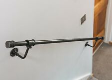 industrial stair hand rail, staircase, cast iron, wrought iron, vintage, black
