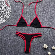 Sexy Micro Bikini Set Women Brazilian Bra G-String Thong Mini Swimwear Swimsuit