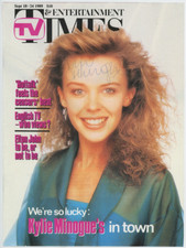 Kylie Minogue Vintage Early Autographed Signed Magazine Photo AMCo COA 24391