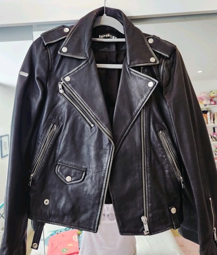 Superdry leather ladies jacket - superdry,