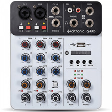 Compact Q-PAD Mini Mixer Home Studio Users and Recordings USB BT Audio Interface