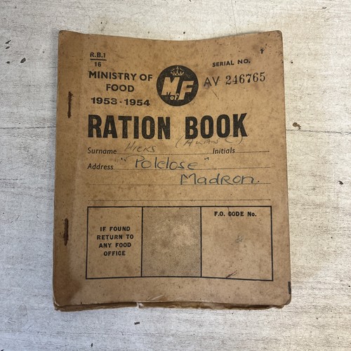 Ration book ministry food - book., of