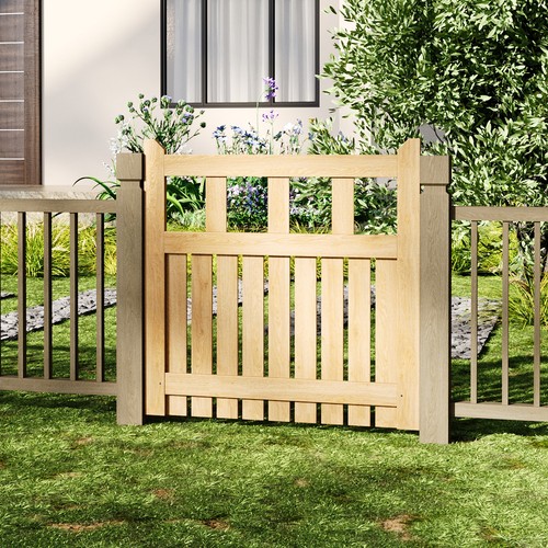 Wooden gate garden - garden, pedestrian