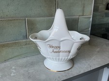 Royal Tara Irish Fine Bone China Basket Anniversary Vase Galway. Used