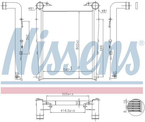 Nissens charge air intercooler - charge,